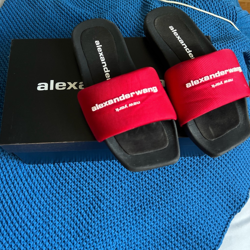 Red Alexander Wang Pool Slides - image 1